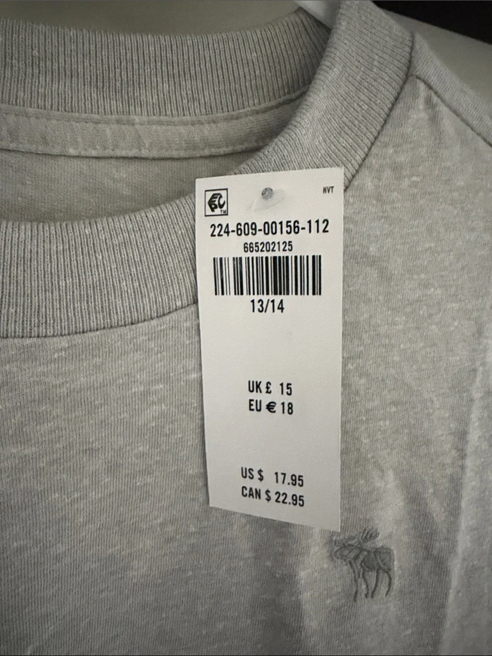 abercrombie kids Light Gray Long Sleeve Crew Tee